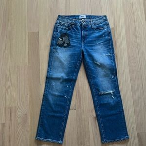 Paige Noella Relaxed Distressed Straight Leg Jeans Size 27
